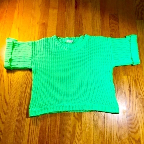 Poof Excellence Neon Green Sweater​ - Picture 1 of 6
